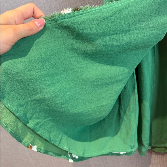 REFORMATION Green Lola Floral Boho Print Ruffle Wrap Mini Dress - Picture 8 of 10